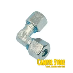 Codo ermeto para tubo de gas de 8 mm