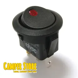 Interruptor unipolar 12V, con led rojo
