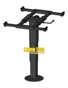 Pie fijo para mesa, con giro y desplazamiento. Antracita
