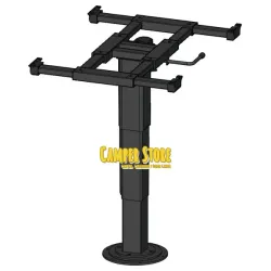 Pie fijo para mesa, con giro y desplazamiento. Antracita
