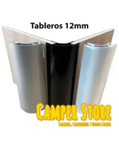 Perfil aluminio 2m. NEGRO. Para tablero de 12mm