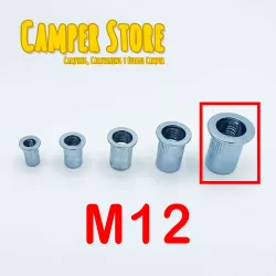 Tuerca remachable de acero M12