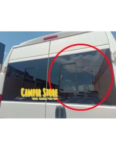Cristal trasero con ventana corredera Ducato +2006, con bisagra 270º. Derecha