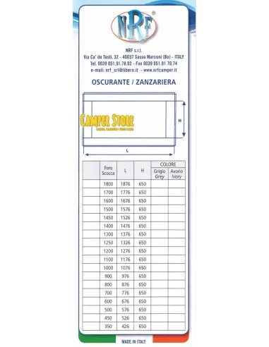 Oscurecedor y Mosquitera NRF - Gris claro (varias medidas)