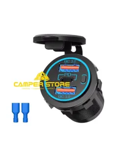 Toma con doble de USB 3.0 + USB C
