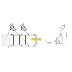 Kit Roof Rail Ducato Extra. 14,5 cm