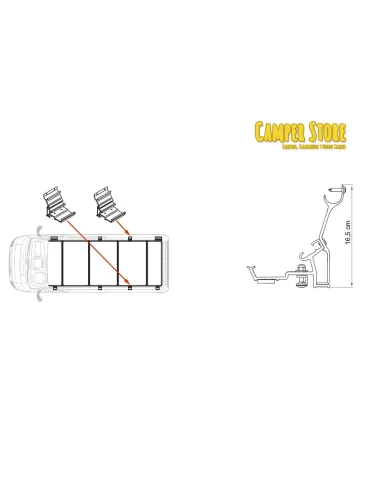 Kit Roof Rail Ducato Extra. 16,5 cm