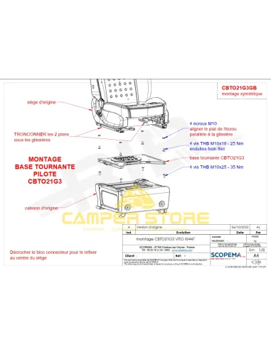 Base Giratoria Scopema Vito +2015 y Sprinter +2019 - Conductor
