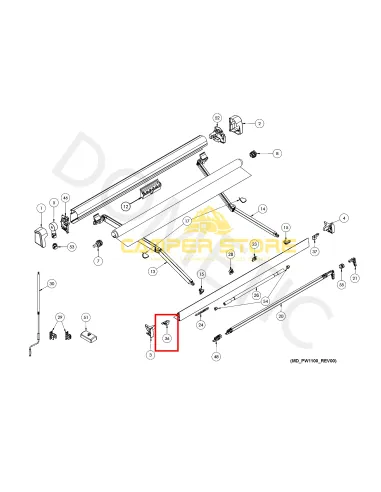 Soporte pata Izquierda Toldo Dometic PW1100