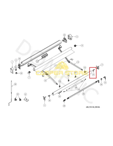 Soporte pata Derecha Toldo Dometic PW1100
