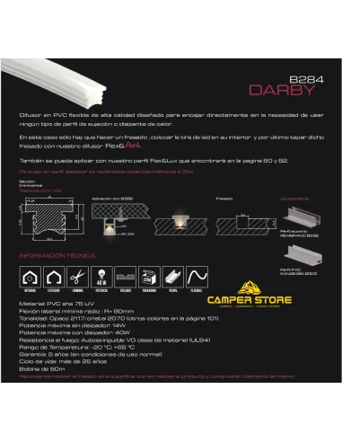 Difusor de LED FLEX&LUX Opalino Darby