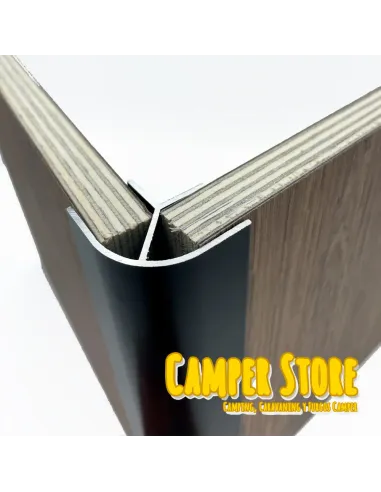 Perfil de aluminio de ángulo corto. NEGRO