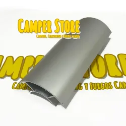 Perfil de aluminio. PLATA. Abierto ambos lados