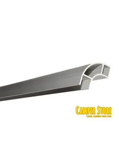 Perfil de aluminio. PLATA. Cerrado 1 cara