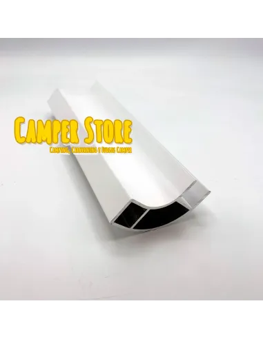 Perfil de aluminio. BLANCO BRILLO. Cerrado 1 cara