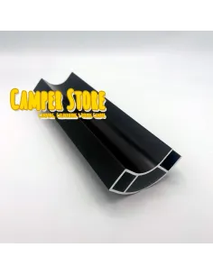 Perfil de aluminio. NEGRO. Cerrado 1 cara 2