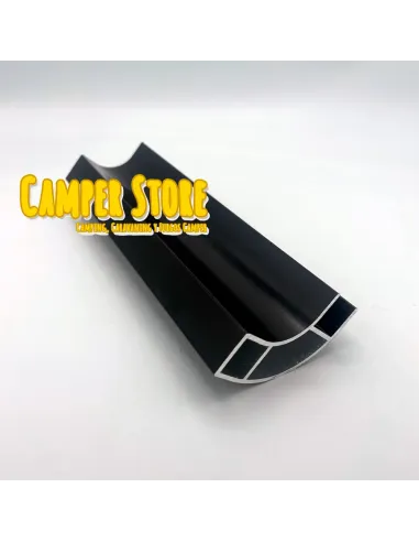 Perfil de aluminio. NEGRO. Cerrado 1 cara