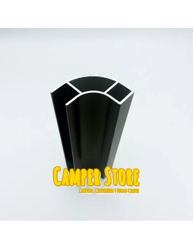 Perfil de aluminio. NEGRO. Cerrado 1 cara