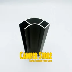 Perfil de aluminio. NEGRO. Cerrado 1 cara