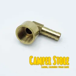 Empalme de latón 90 grados 1/2'' hembra a manguera de 10mm