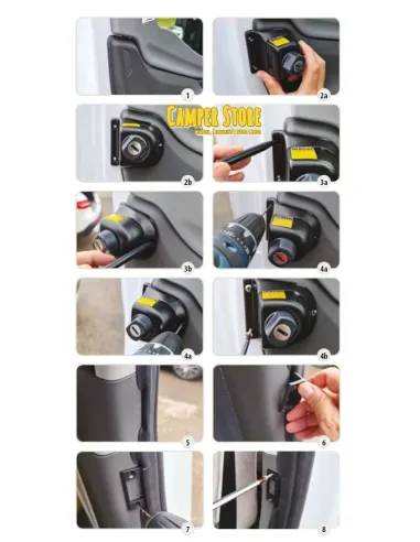 Cierres HeoSafe para puertas delanteras. Ford Transit +2013