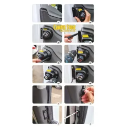 Cierres HeoSafe para puertas delanteras. Ford Transit +2013