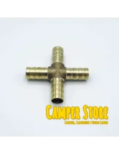 Empalme de latón en X para mangueras de 10 mm