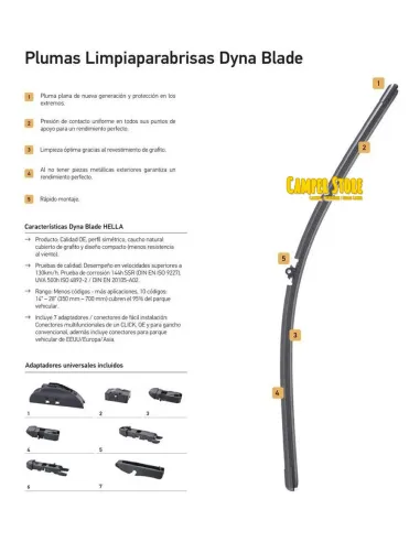 Limpiaparabrisas Hella Dyna Blade: Trafic, Vivaro, Primastar Piloto