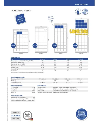 Panel solar semiflexible SOLARA 130W