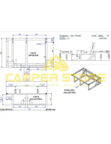 Asiento cama fijo Scopema Altair 112 2 plazas