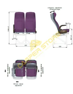 Asiento camper completo reclinable RAM03. Alt 647 2
