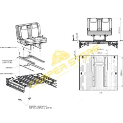 Asiento cama SAF43 Mobiframe 3 plazas 118