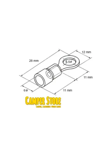 Terminal anilla redondo aislado. Cable de 1,5 - 2,5