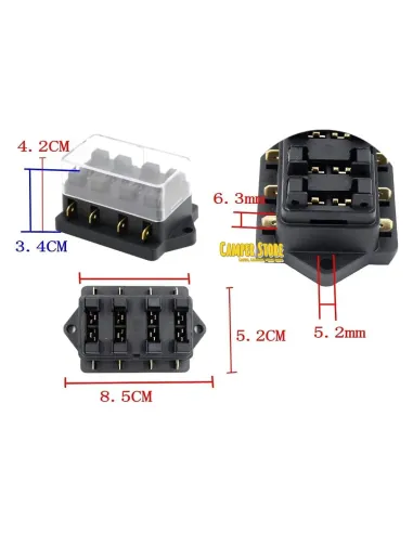 Caja Portafusibles. 4 unidades