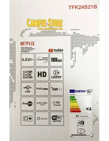 Televisor Telefunken 24" 12V SMART TV con USB