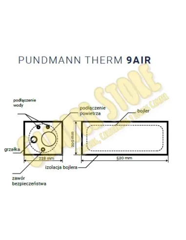 Boiler Pundmann 9,9L Air 230V 500W