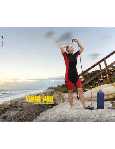 Ducha de camping con bomba de pie. 12 Litros