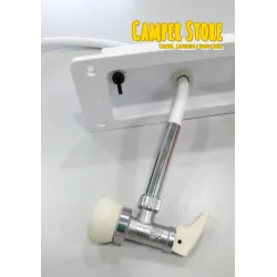 Cajetín de Ducha con manguera replegable. Blanco