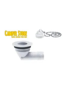 Desagüe acodado de 19-20 mm con tapón, para ducha 2