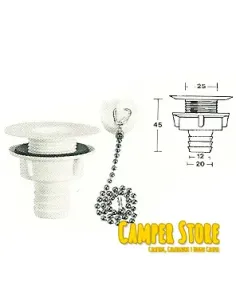 Desagüe Recto de 19 mm con Tapón, para Ducha o Fregadero 2