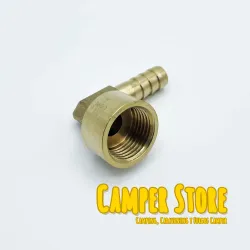 Empalme de latón 90 grados 1/2'' hembra a manguera de 10mm