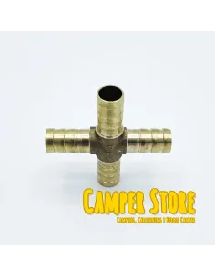 Empalme de latón en X para mangueras de 10 mm 2