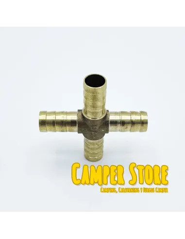 Empalme de latón en X para mangueras de 10 mm