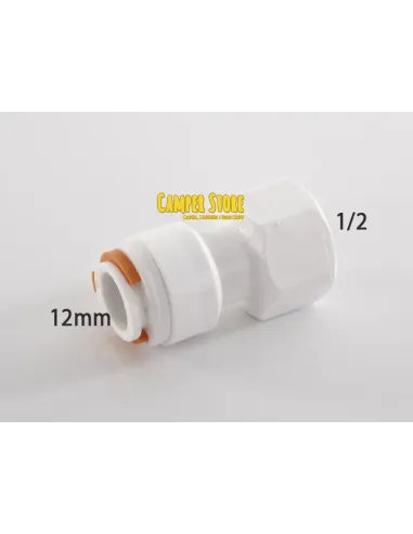 Conector recto 1/2'' hembra a 12 mm