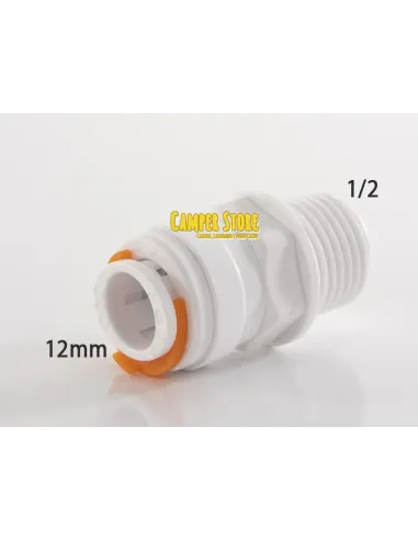Conector recto 1/2'' macho a 12 mm