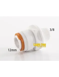 Conector recto 3/8'' macho a 12 mm 2
