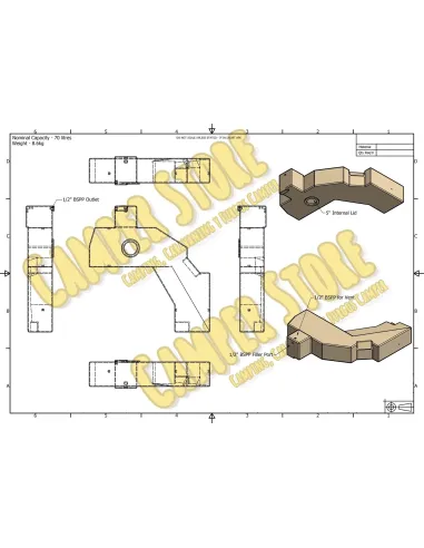 Depósito de agua para bajos de VW T5/T6. 69 litros