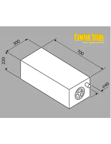 Depósito de agua de 43 L. 22x30x70 cm