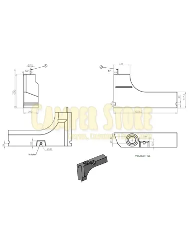 Depósito 112L para paso de rueda
