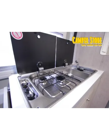 Fregadero CAN con dos fuegos FL1401. Con tapas independientes